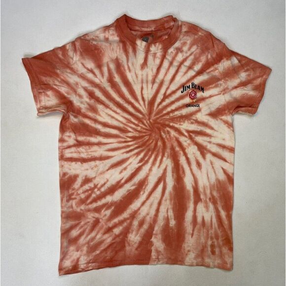 Jim Bean Orange Graphic T-shirt Women Small Orange Tie Dye Short Sleeve - Picture 1 of 5